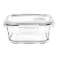 Pote 520ml 13,7x13,7x6,5cm Hermético Quadrado Em Vidro Borossilicato Com Tampa